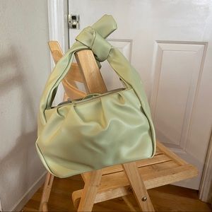 ON HOLD Sage green tie handle handbag